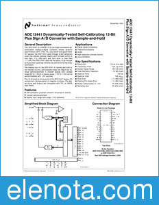 National Semiconductor ADC12441 datasheet