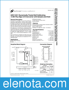 National Semiconductor ADC12451 datasheet