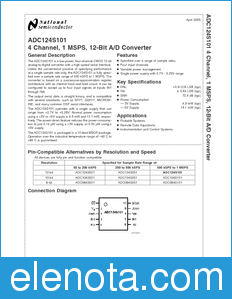 National Semiconductor ADC124S101 datasheet