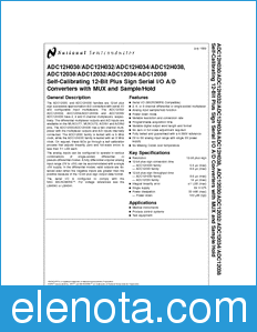 National Semiconductor ADC12H034 datasheet