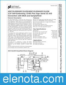 National Semiconductor ADC12L030 datasheet