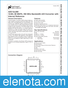 National Semiconductor ADC12L080 datasheet