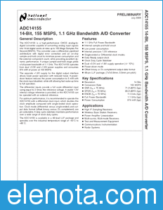 National Semiconductor ADC14155 datasheet