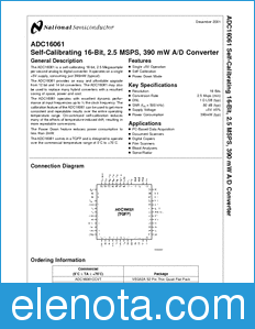 National Semiconductor ADC16061 datasheet
