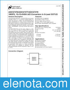 National Semiconductor ADCS7476 datasheet