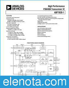 Analog Devices ADF7020-1 datasheet