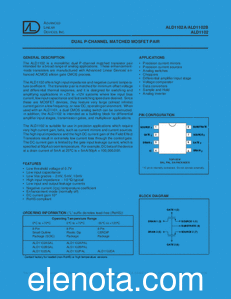 Advanced Linear Devices ALD1102 datasheet