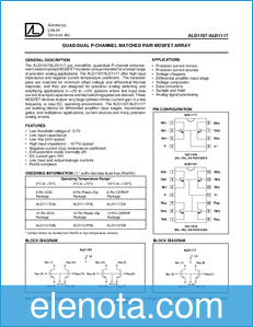 Advanced Linear Devices ALD1107 datasheet