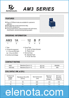 RAYEX ELECTRONICS AM3 datasheet