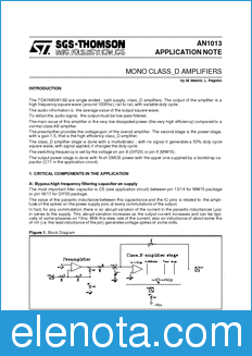 STMicroelectronics AN1013 datasheet