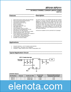 Diodes Incorporated AP2101 datasheet