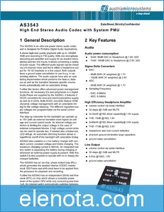 austriamicrosystems AS3543 datasheet