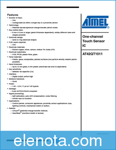 ATMEL Corporation AT42QT1011 datasheet