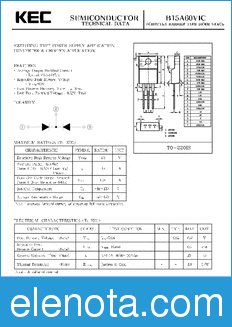 KEC B15A60VIC datasheet