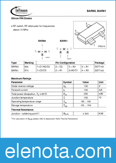 Infineon BAR60 datasheet