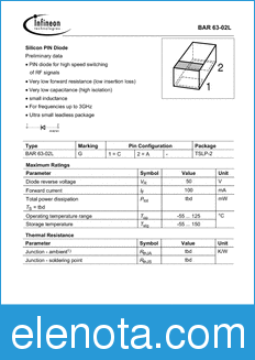 Infineon BAR63-02L datasheet