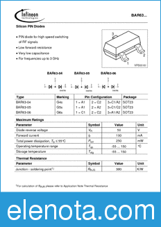 Infineon BAR63-05 datasheet