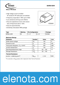 Infineon BAR64-02W datasheet
