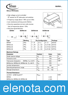 Infineon BAR64-05 datasheet
