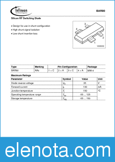 Infineon BAR80 datasheet