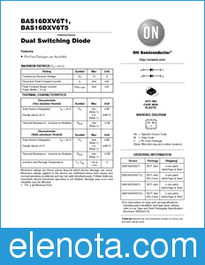 ON Semiconductor BAS16DXV6T1 datasheet