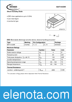 Infineon BAT14-03W datasheet