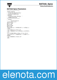 Vishay BAT54A_Spice datasheet
