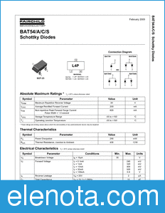 Fairchild BAT54C datasheet