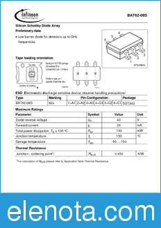 Infineon BAT62-08S datasheet