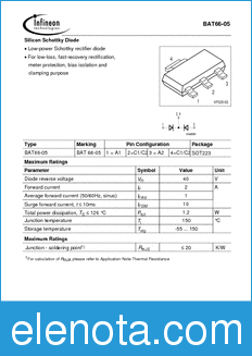 Infineon BAT66-05 datasheet
