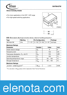 Infineon BAT68-07W datasheet
