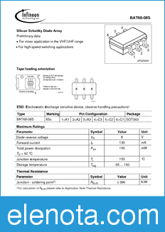 Infineon BAT68-08S datasheet