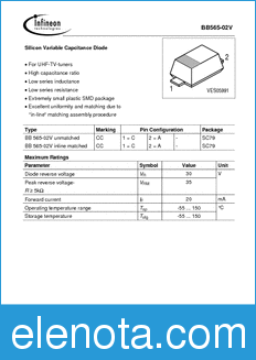 Infineon BB565-02V datasheet