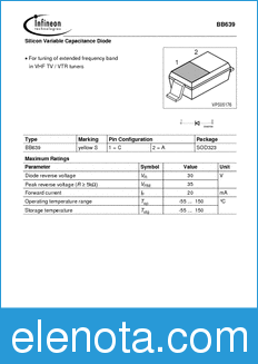 Infineon BB639 datasheet