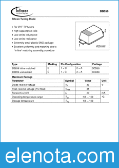 Infineon BB659 datasheet