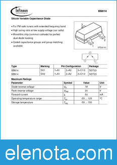 Infineon BB814 datasheet