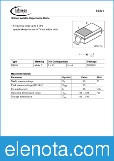 Infineon BB831 datasheet