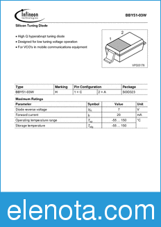 Infineon BBY51-03W datasheet