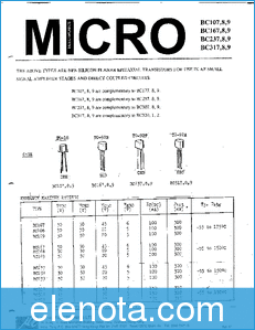 Micro Electronics BC107 datasheet