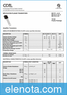 Continental Device India BC171 datasheet