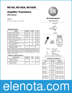 ON Semiconductor BC182A datasheet