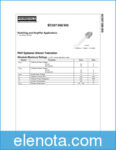 Fairchild  Semiconductor BC307 datasheet