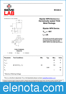 Semelab BC440-5 datasheet