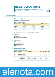 Philips BC635 datasheet