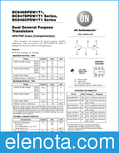 ON Semiconductor BC846BPDW1T1 datasheet