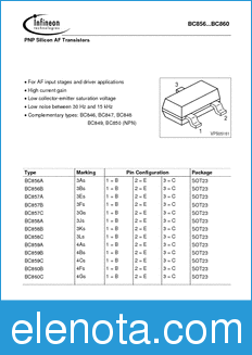 Infineon BC858A datasheet