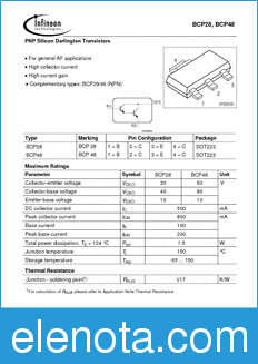 Infineon BCP28 datasheet
