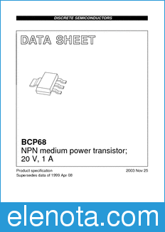 Philips BCP68 datasheet