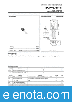 Mitsubishi BCR08AM-14 datasheet