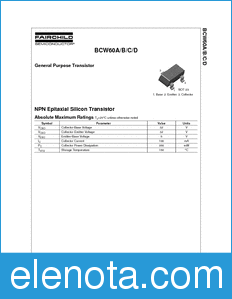Fairchild BCW60A datasheet